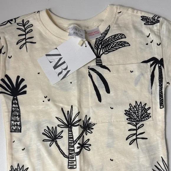 Zara Cream and Mint Graphic T-Shirt Duo - Picture 2 of 4